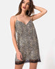 Image of Balace Slip Dress in Rar Leopard with Black Lace