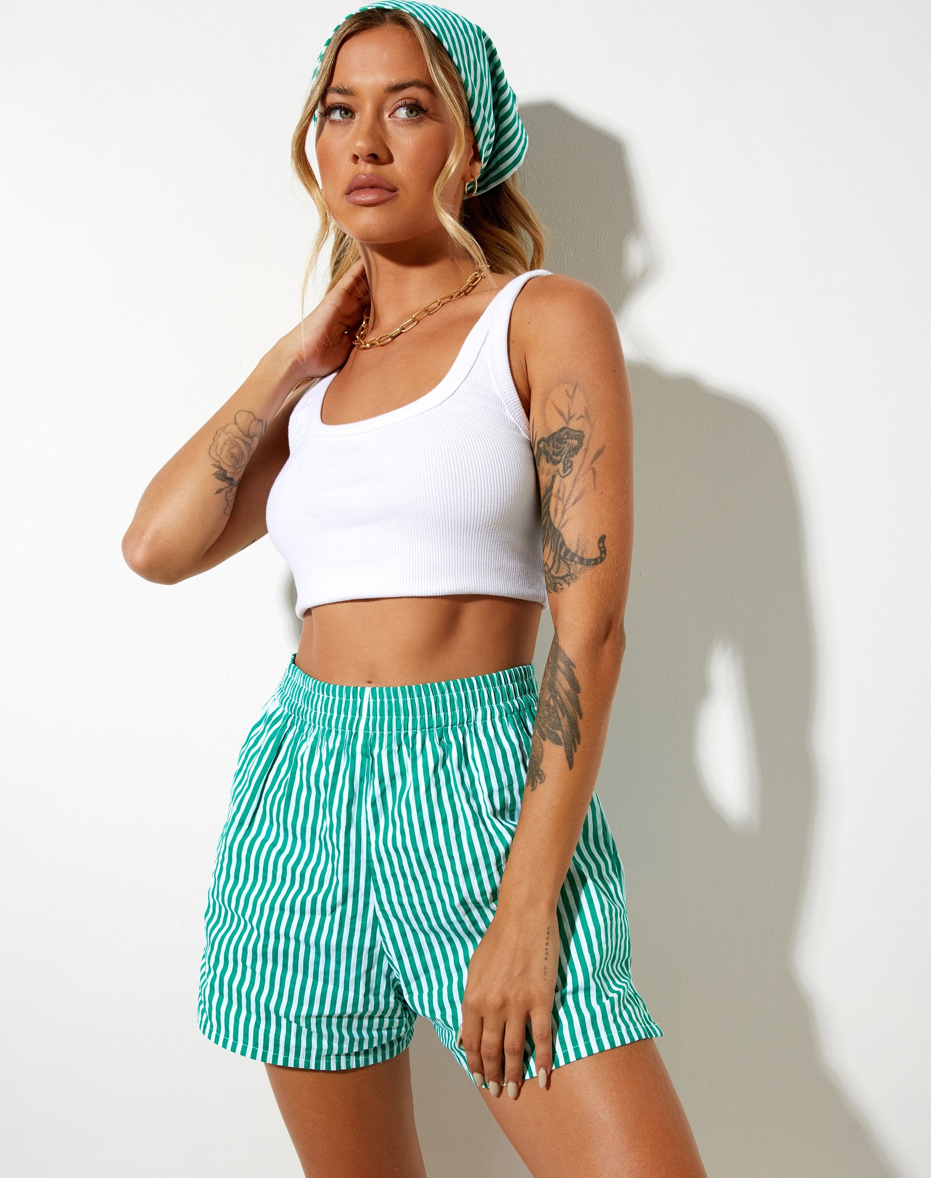 Striped high waisted outlet shorts