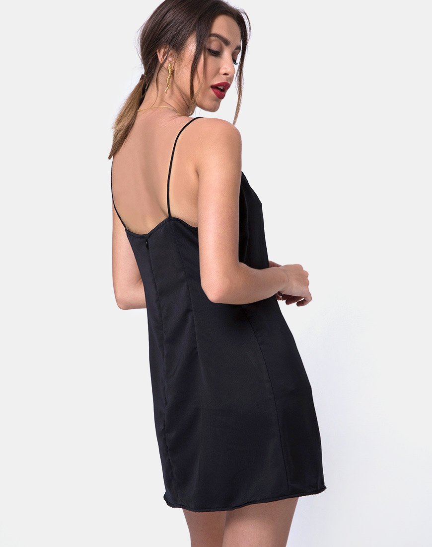 Image of Bartier Mini Dress in Satin Max Zara Black
