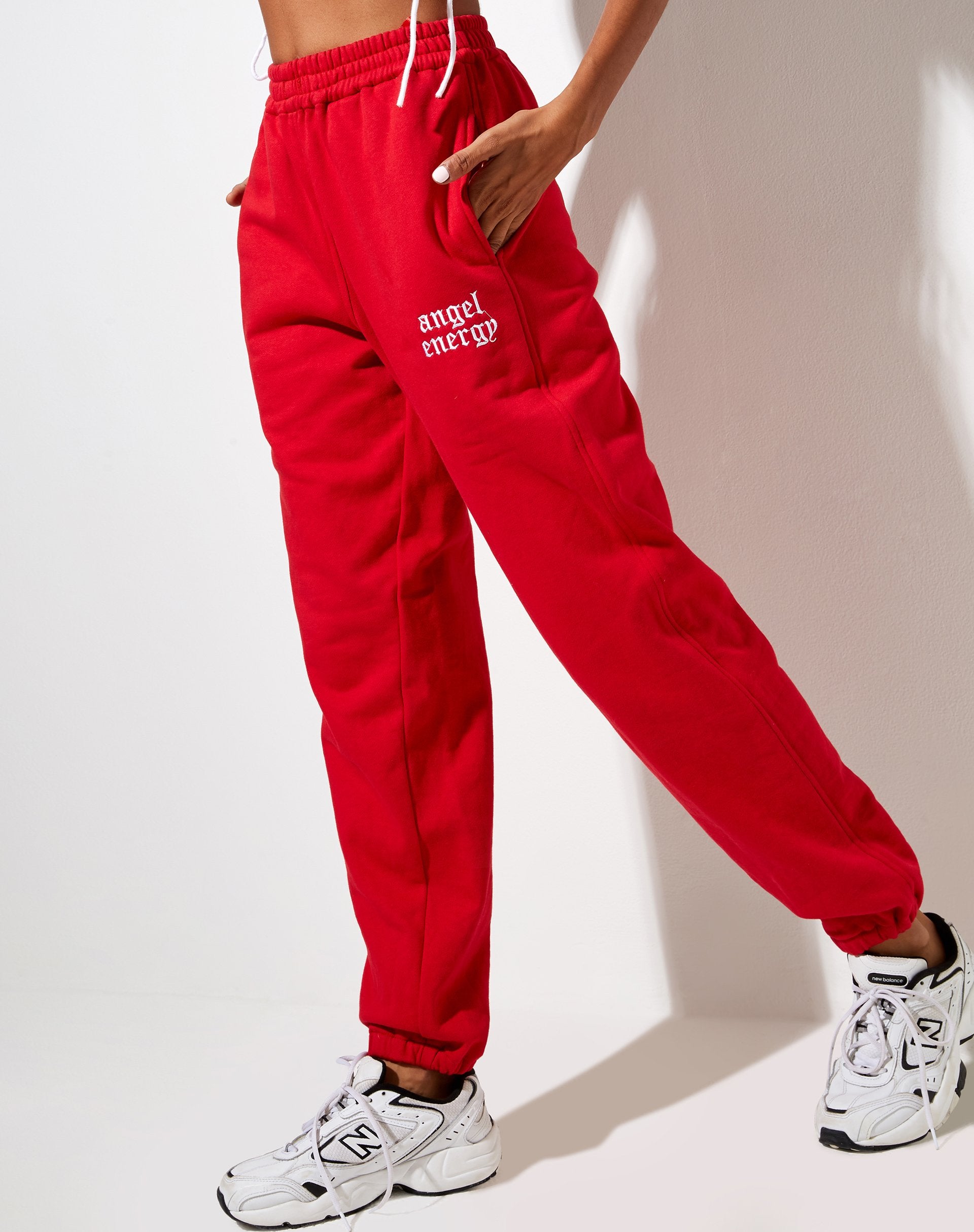 Image of Basta Jogger in Racing Red with Angel Energy Embro