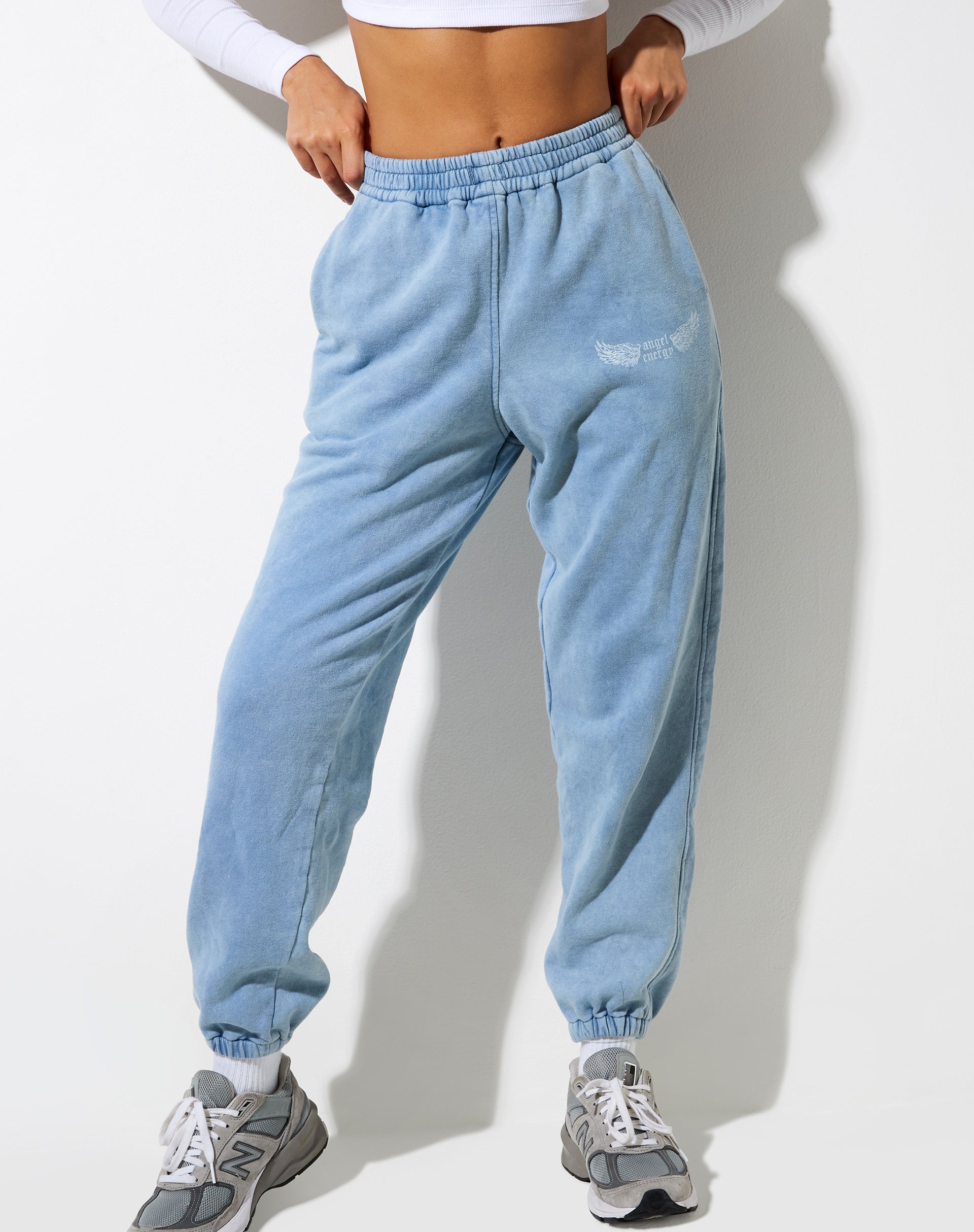 Washed best sale blue joggers