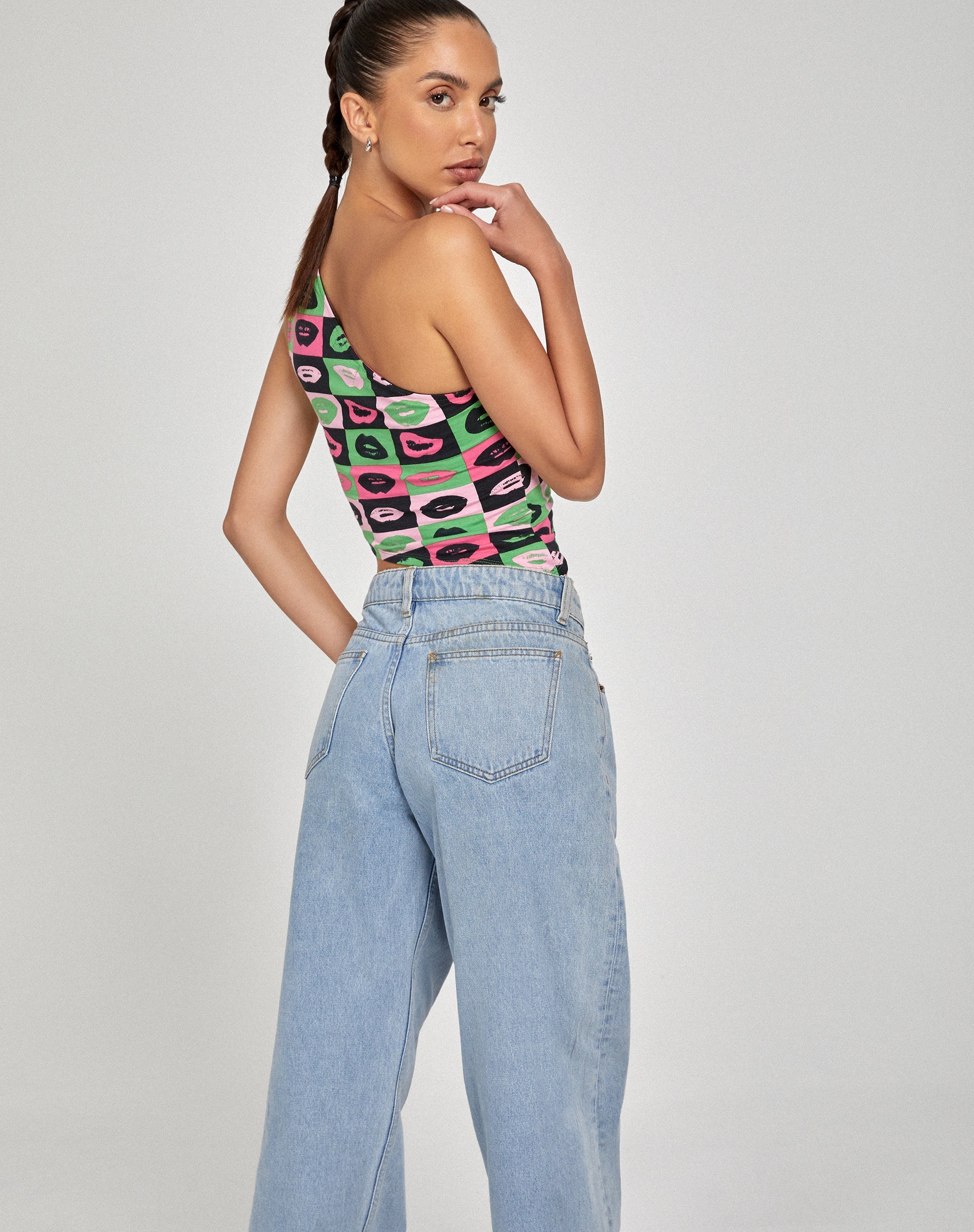image of Bayva Crop Top in Lips Green