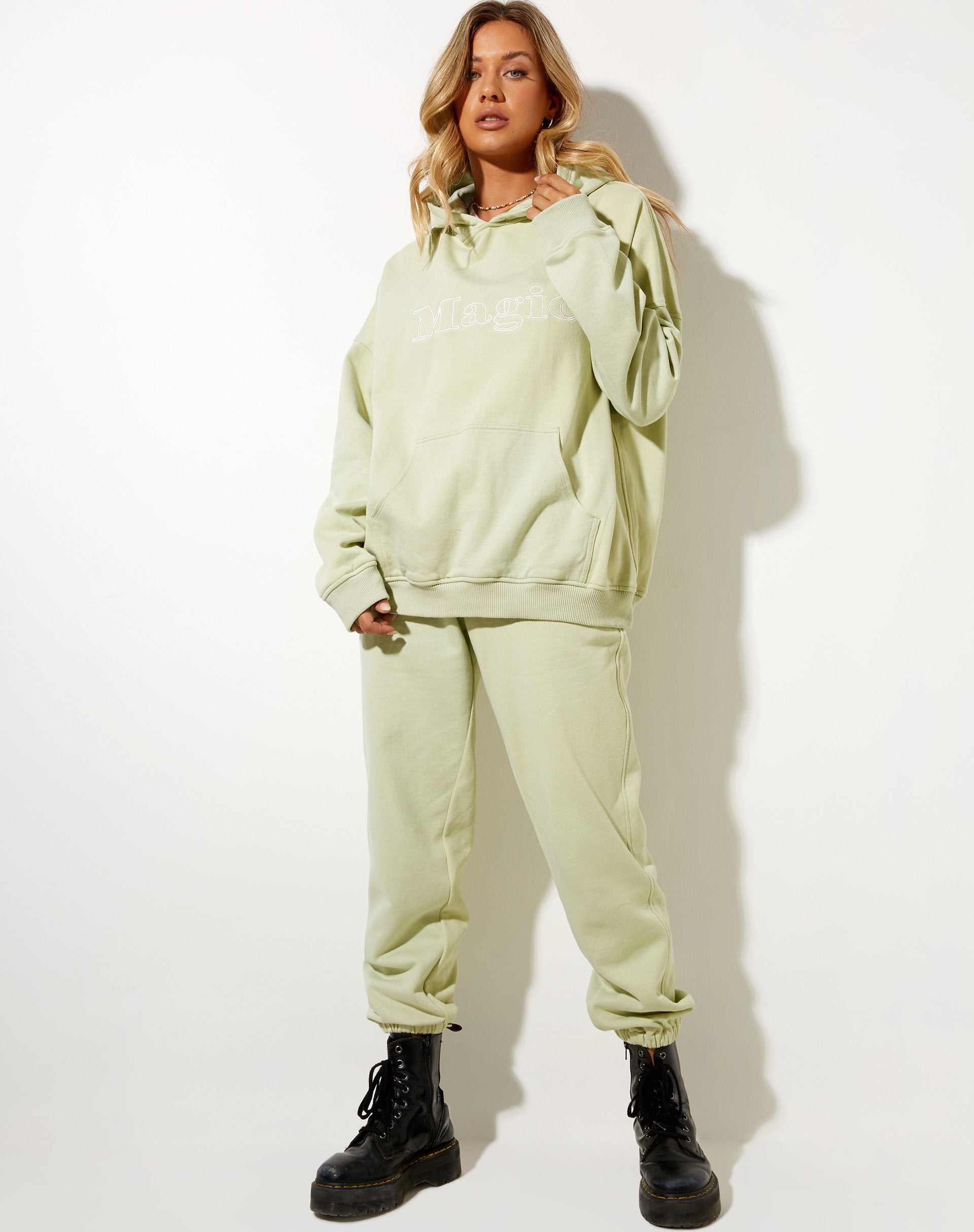 Image of Besties Jogger in Green Graffiti Magic Embro