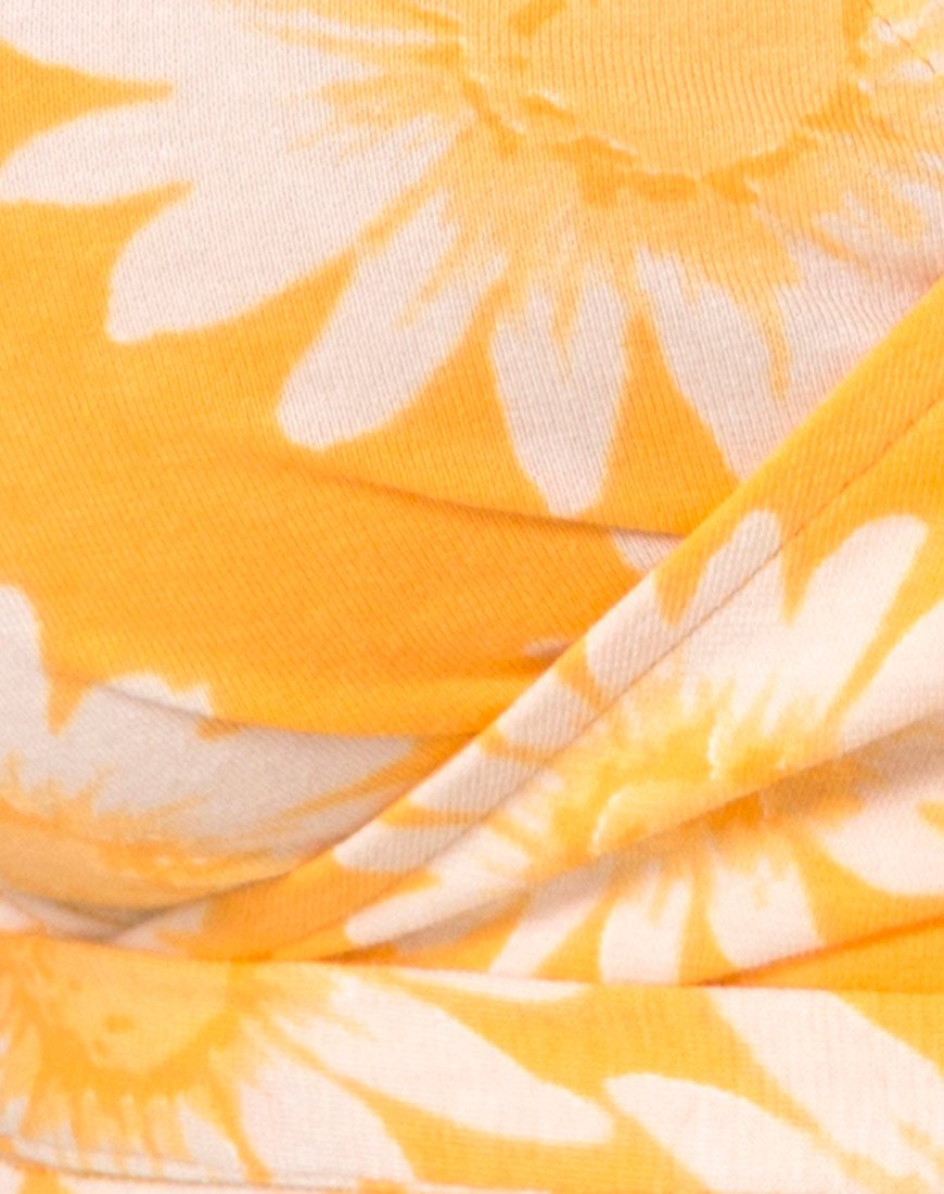 Image of Biaz Wrap Crop in Sunkissed Floral Yellow
