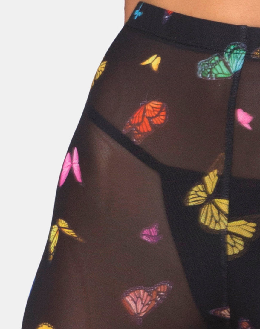 Image of Herlom Flare Trouser in Mesh Black Butterfly