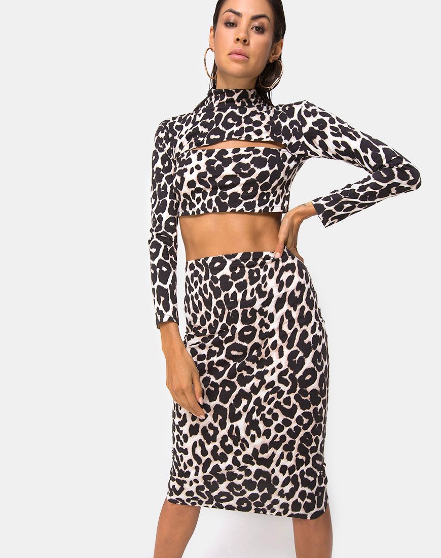 Bobby Midi Skirt in Oversize Jaguar
