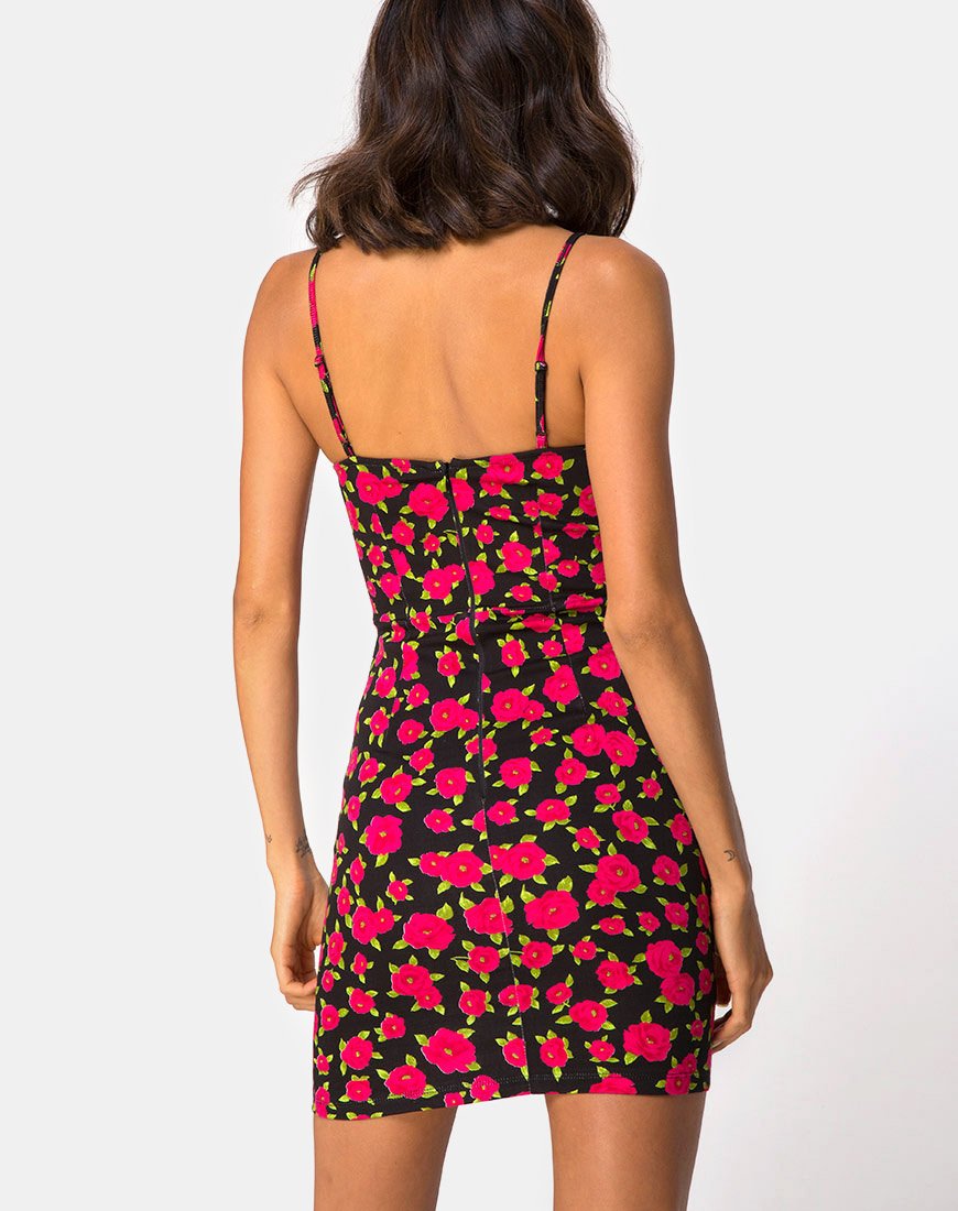 Boco Bodycon Dress in Red Bloom
