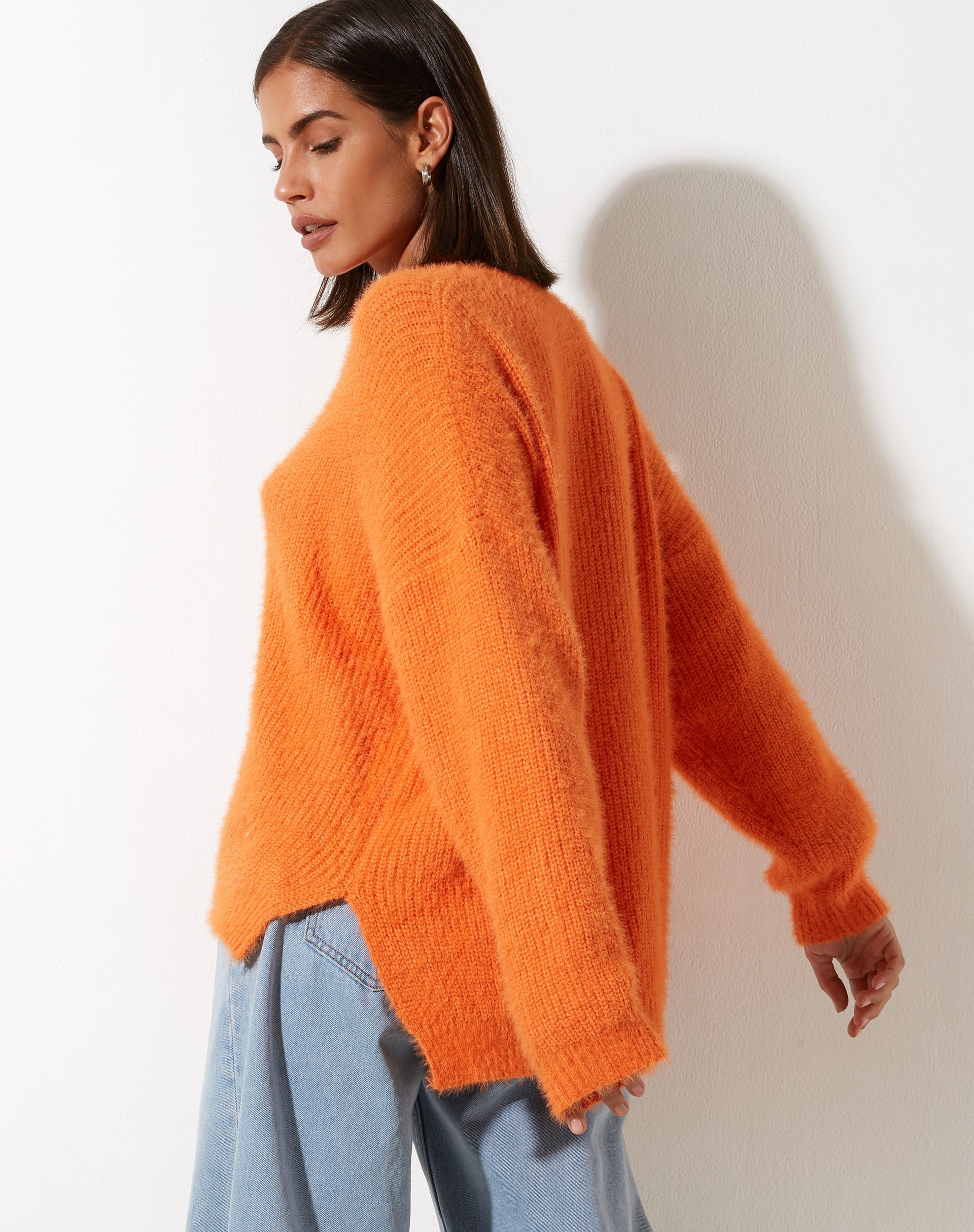 Orange oversized jumper best sale