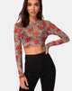 Image of Bonnie Crop Top in Tiger Rose