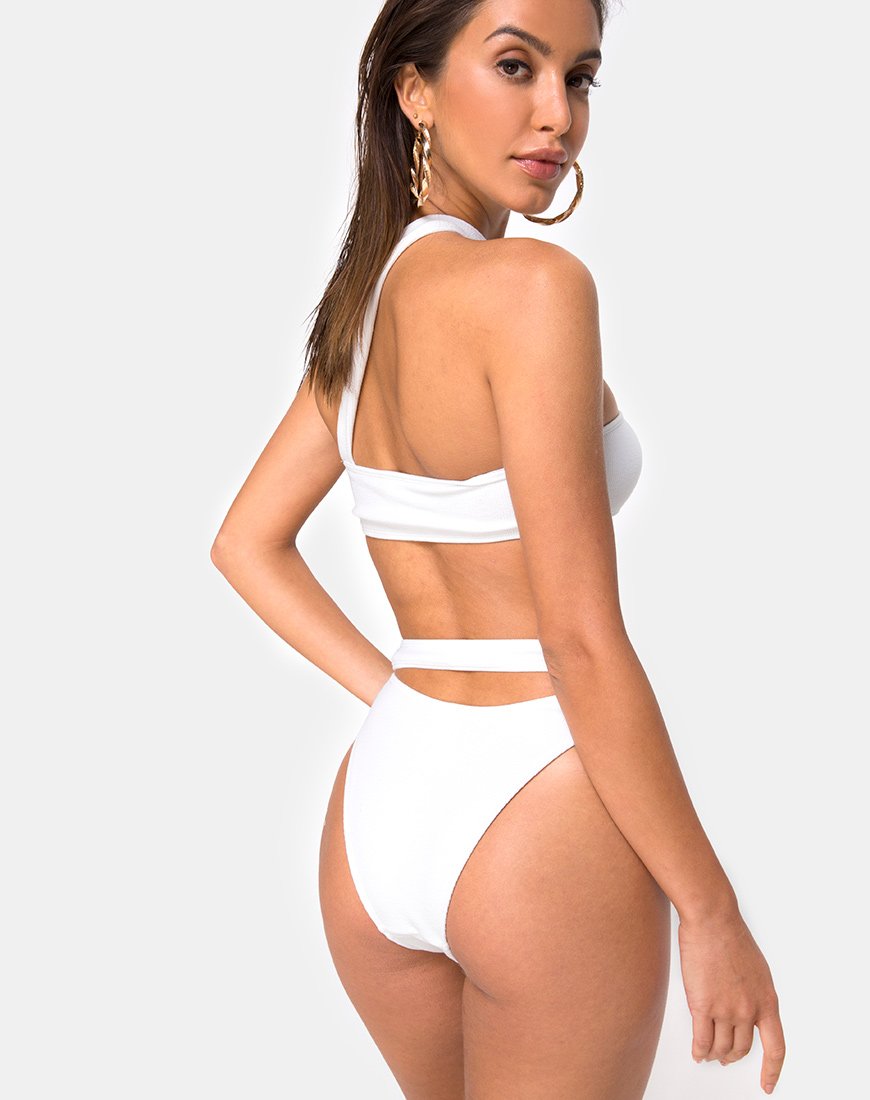 Bound Bikini Bottom in White