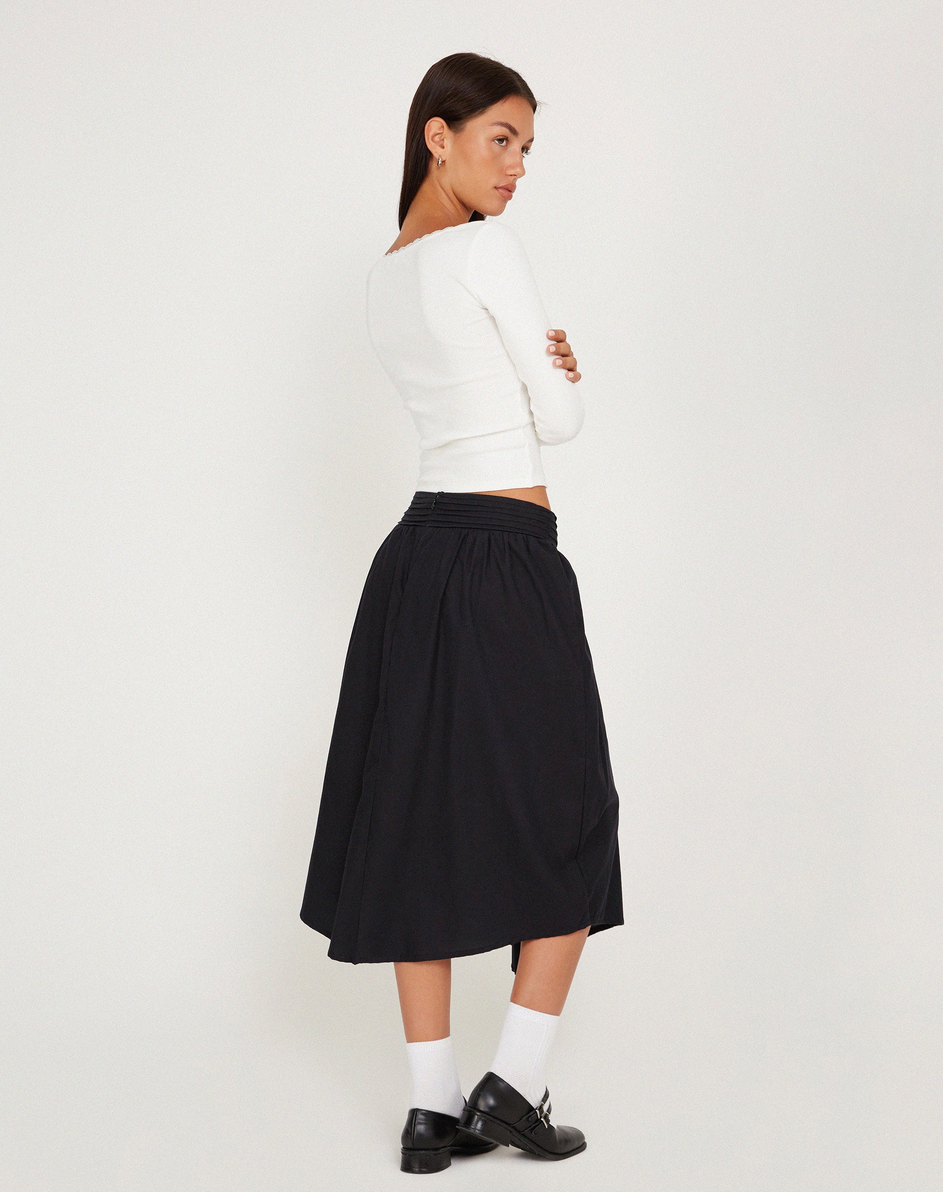 Black midi hotsell skirt 48