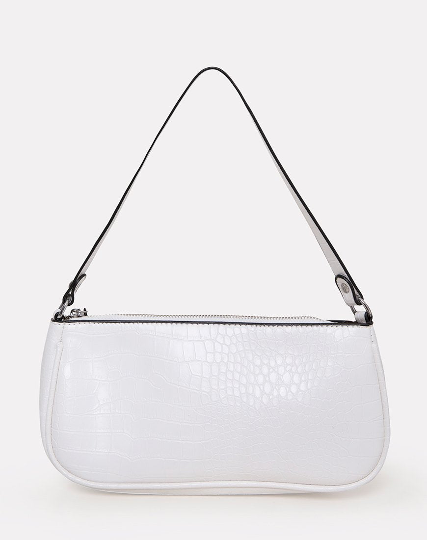 Image of Gigi Shoulder Bag in Croc White
