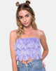 Image of Cadence Crop Top in Faux Fur Lilac