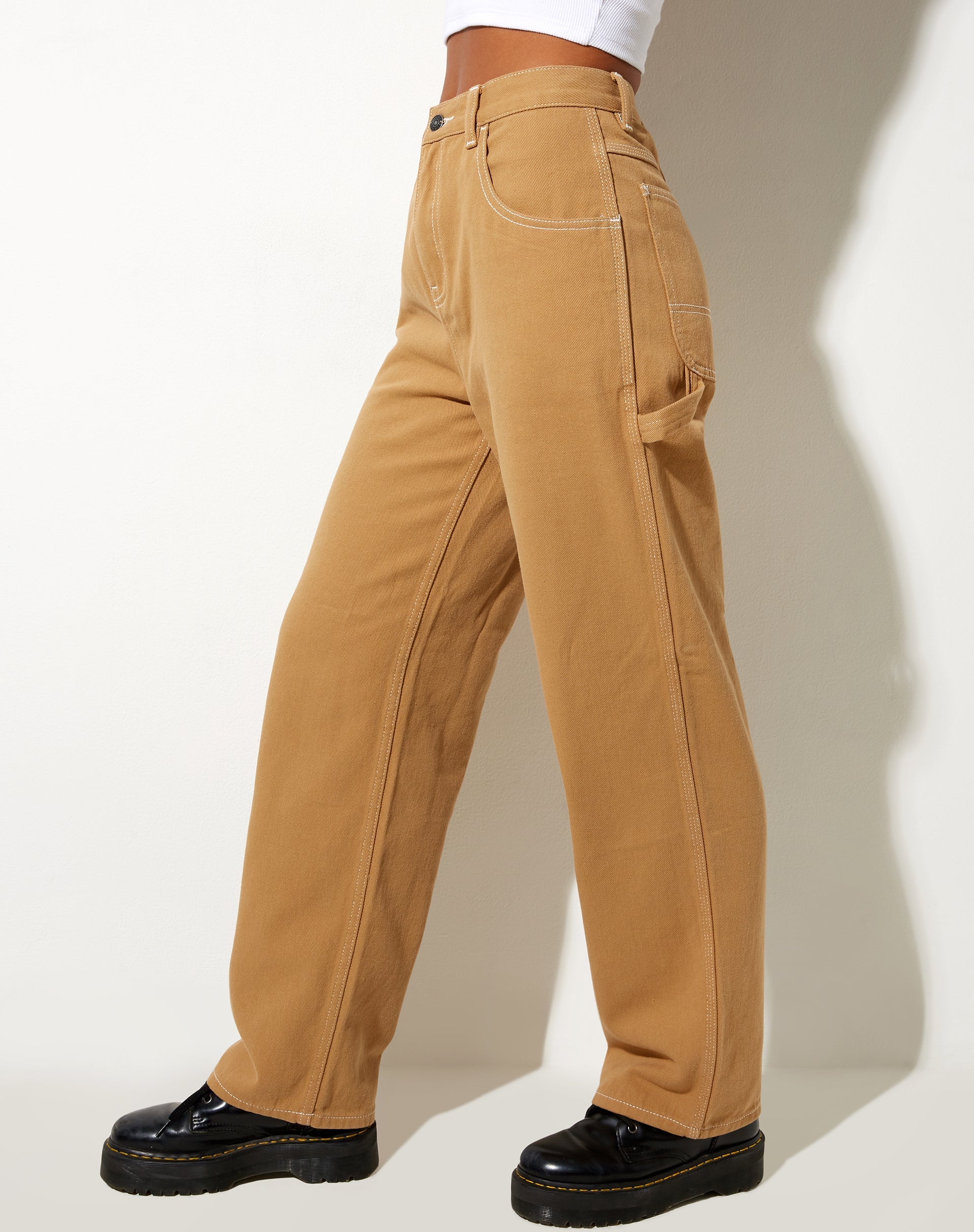 Image of Carpenter Parallel Jeans in Camel