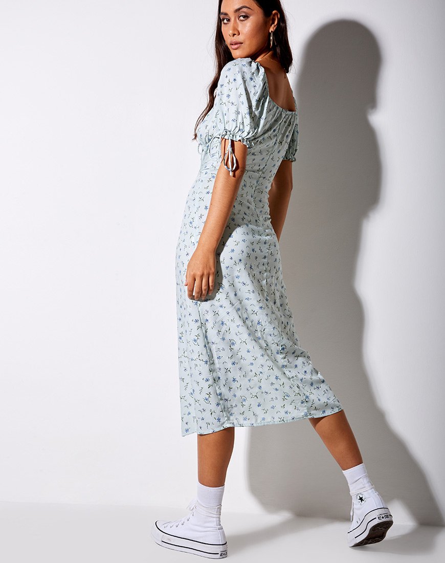 Image of Cello Midi Dress in Pretty Petal Green