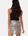 Image of Cheri Split Mini Skirt in Tiger Clear Sequin