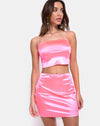 Image of Cherry Skirt in Fluro Pink Satin