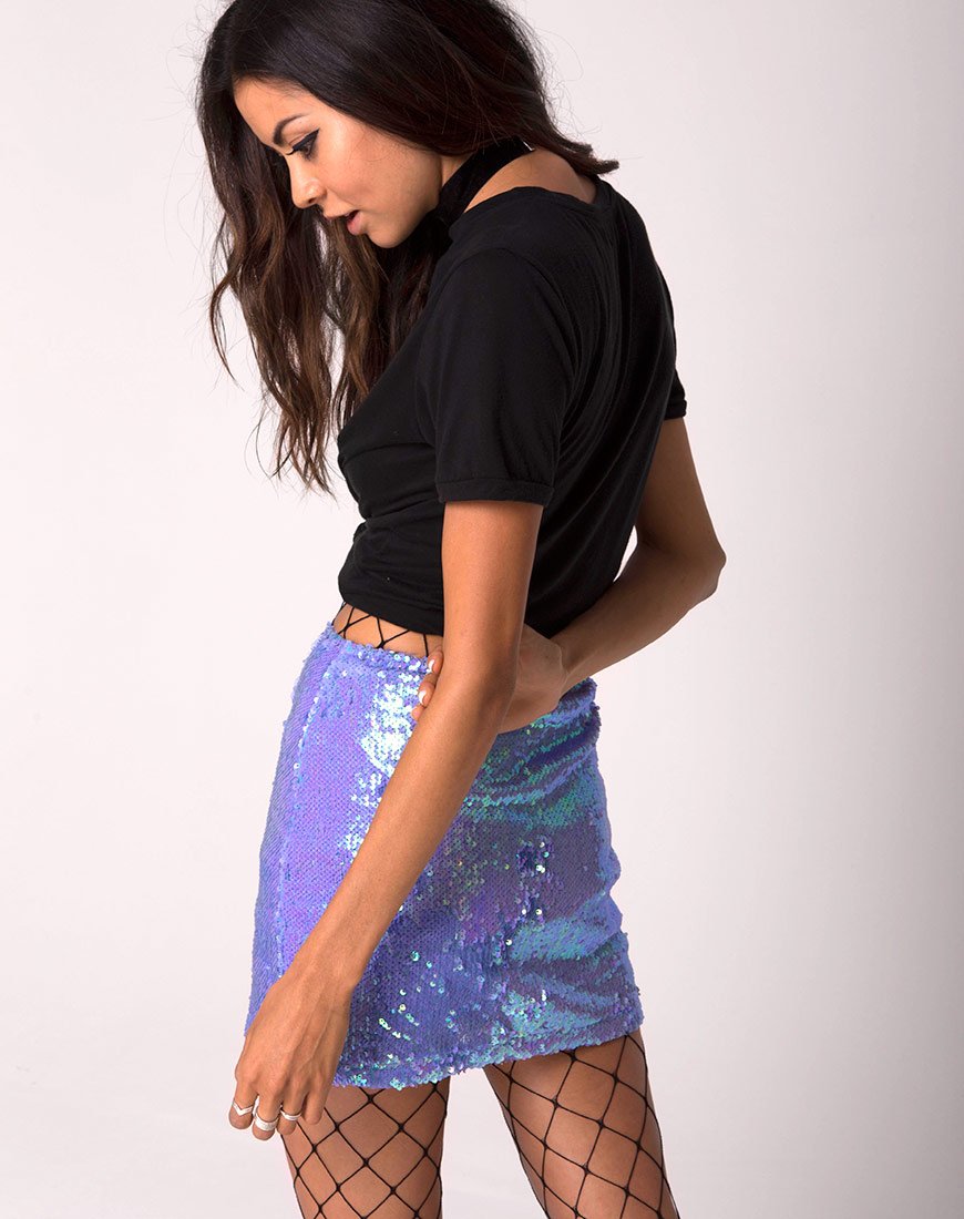 Image of Cherry Tube Skirt in Mermaid Fishcale Sequin