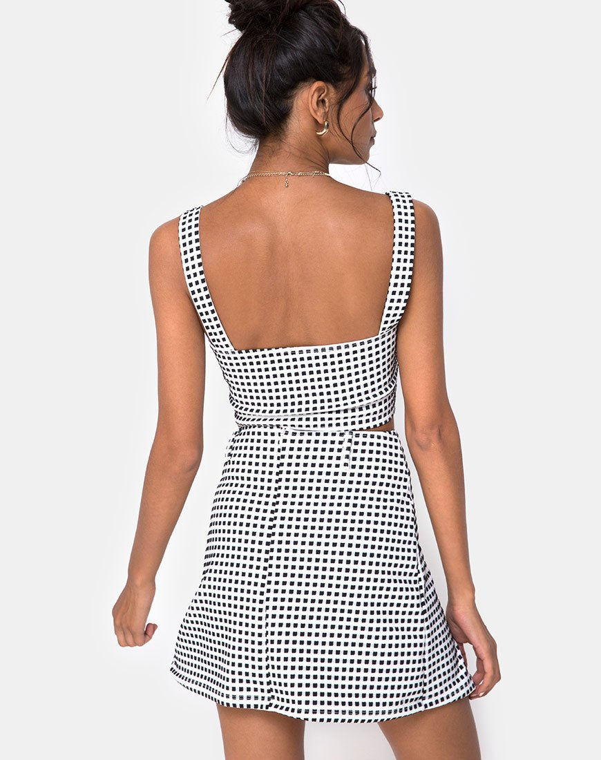 Image of Ciara Top in Gingham Ivory Black
