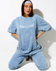 Image of Cocoon Tee in Washed Blue Angel Energy Wings