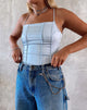 Image of Cosey Top in Satin Powder Blue