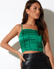 image of Cosey Top in Satin Kelly Green