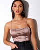 Image of Cosey Top in Satin Champagne