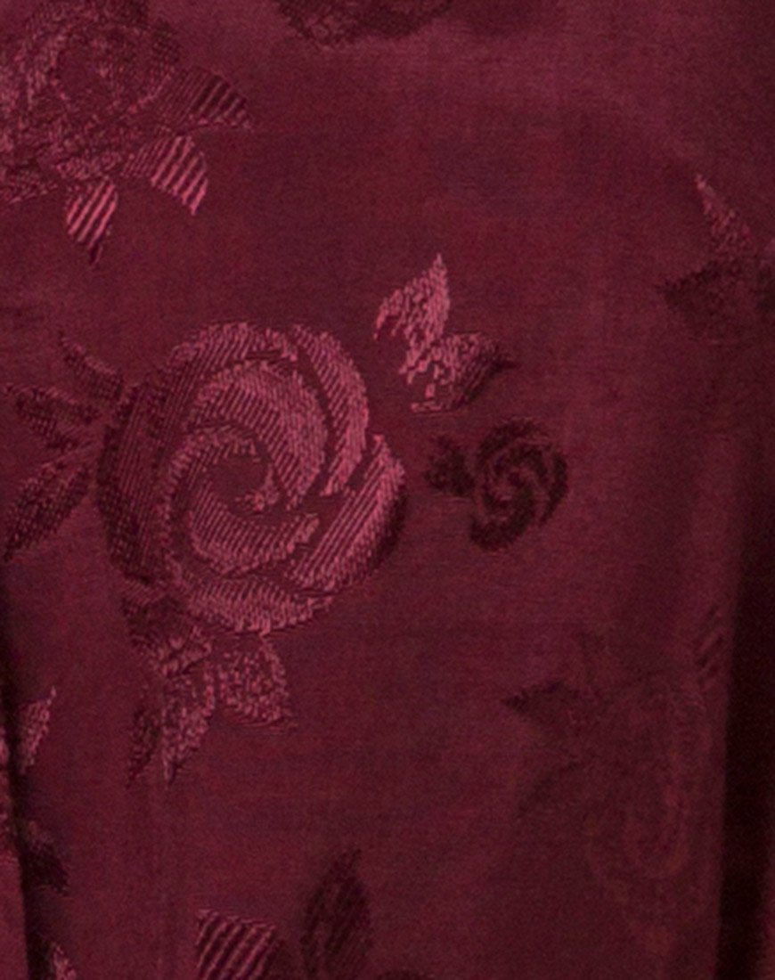 Image of Crosena Swing Dress in Satin Burgundy Rose
