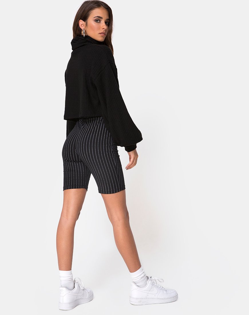 Image of Cycle Short in Pinstripe Black