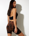 Image of Cycle Short in Black and Rust Tie Dye