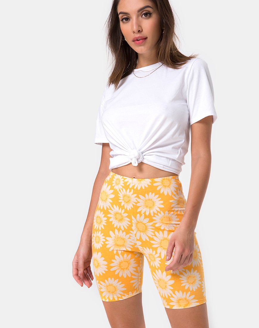 Image of Cycle Short in Sunkissed Floral Yellow