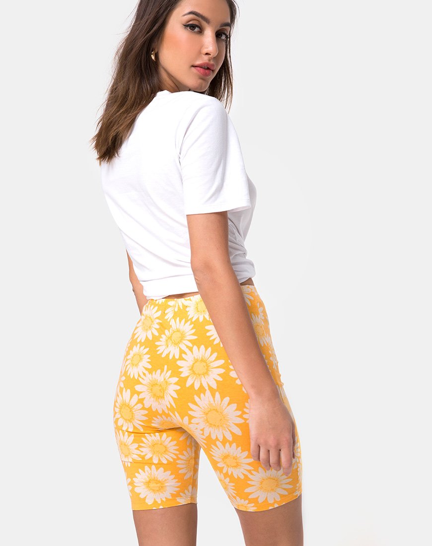 Image of Cycle Short in Sunkissed Floral Yellow