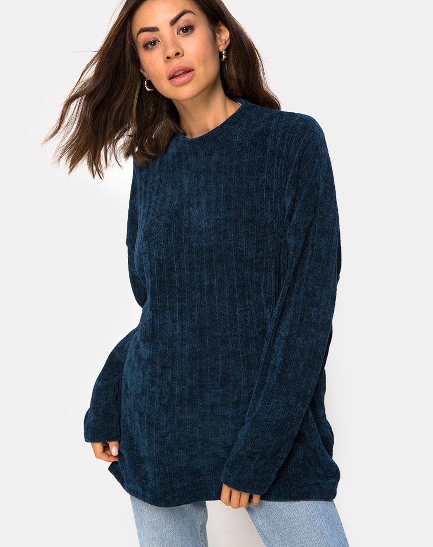 Image of Dad Jumper in Chenille Blue