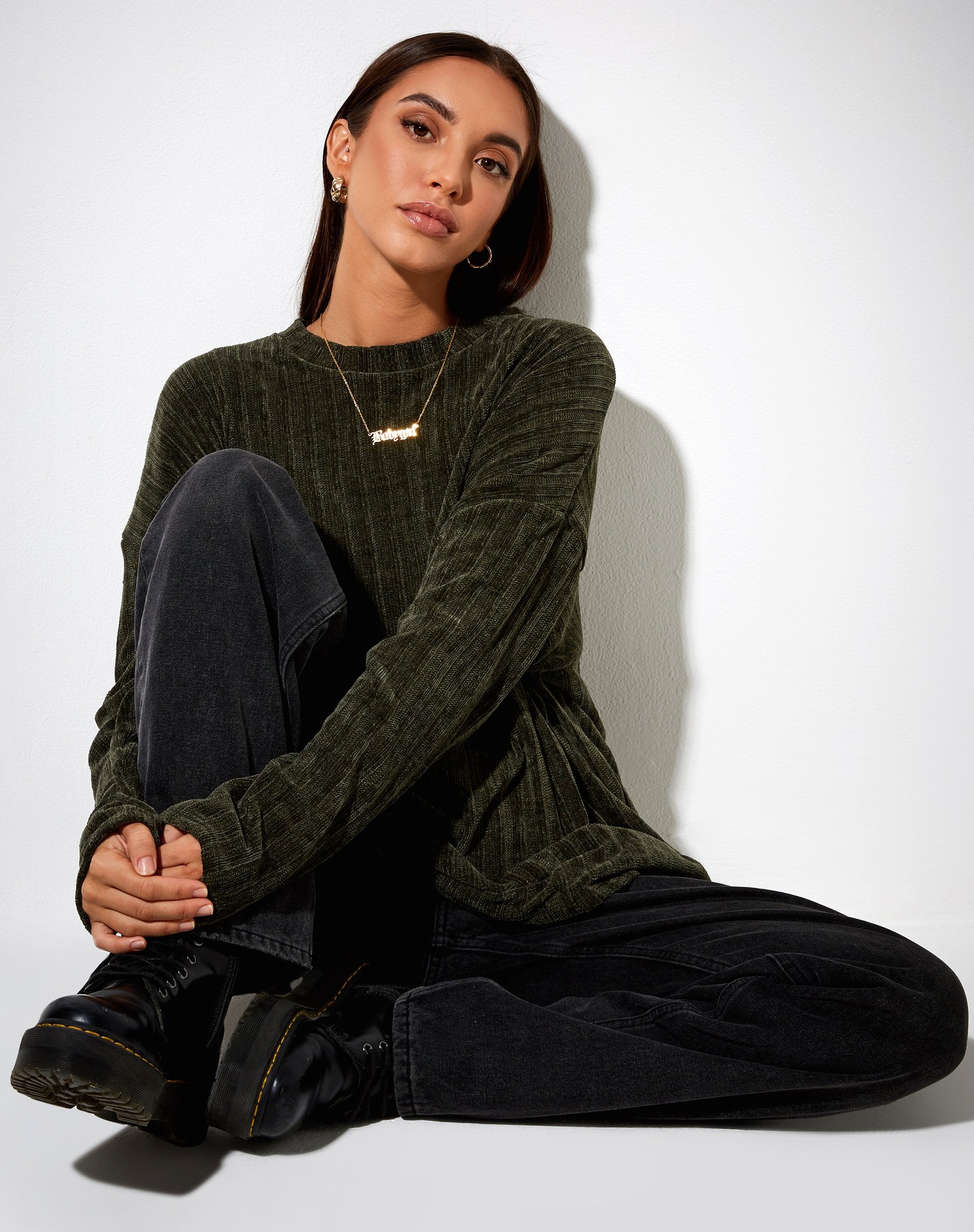 Image of Dad Jumper in Chenille Khaki