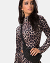 Image of Lara Crop Top in Velvet Brown Leopard