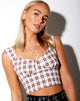 Image of Disca Cami Top in Checkmate Brown