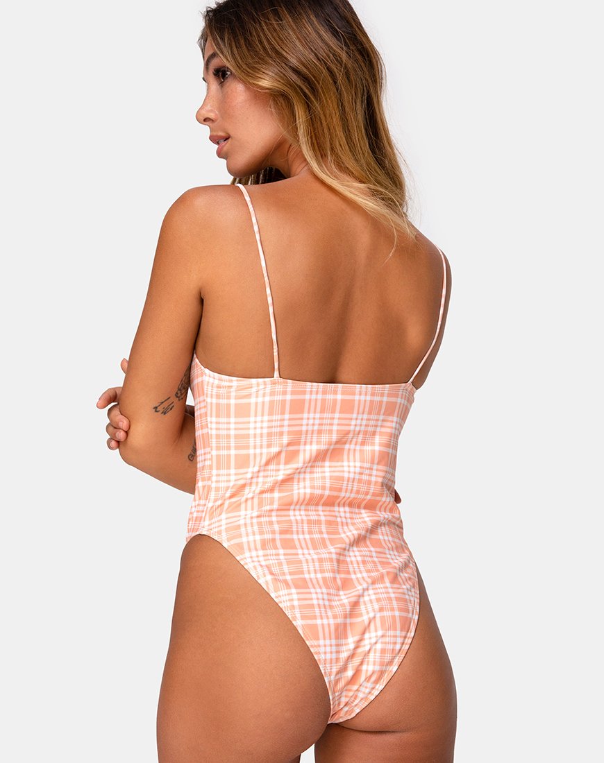 Image of Doraty Swimsuit in Picnic Check Peach