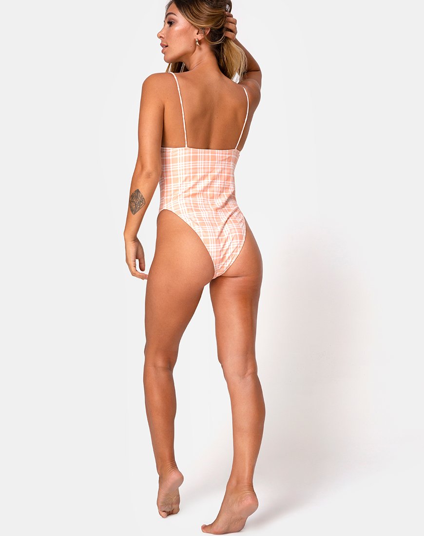 Image of Doraty Swimsuit in Picnic Check Peach