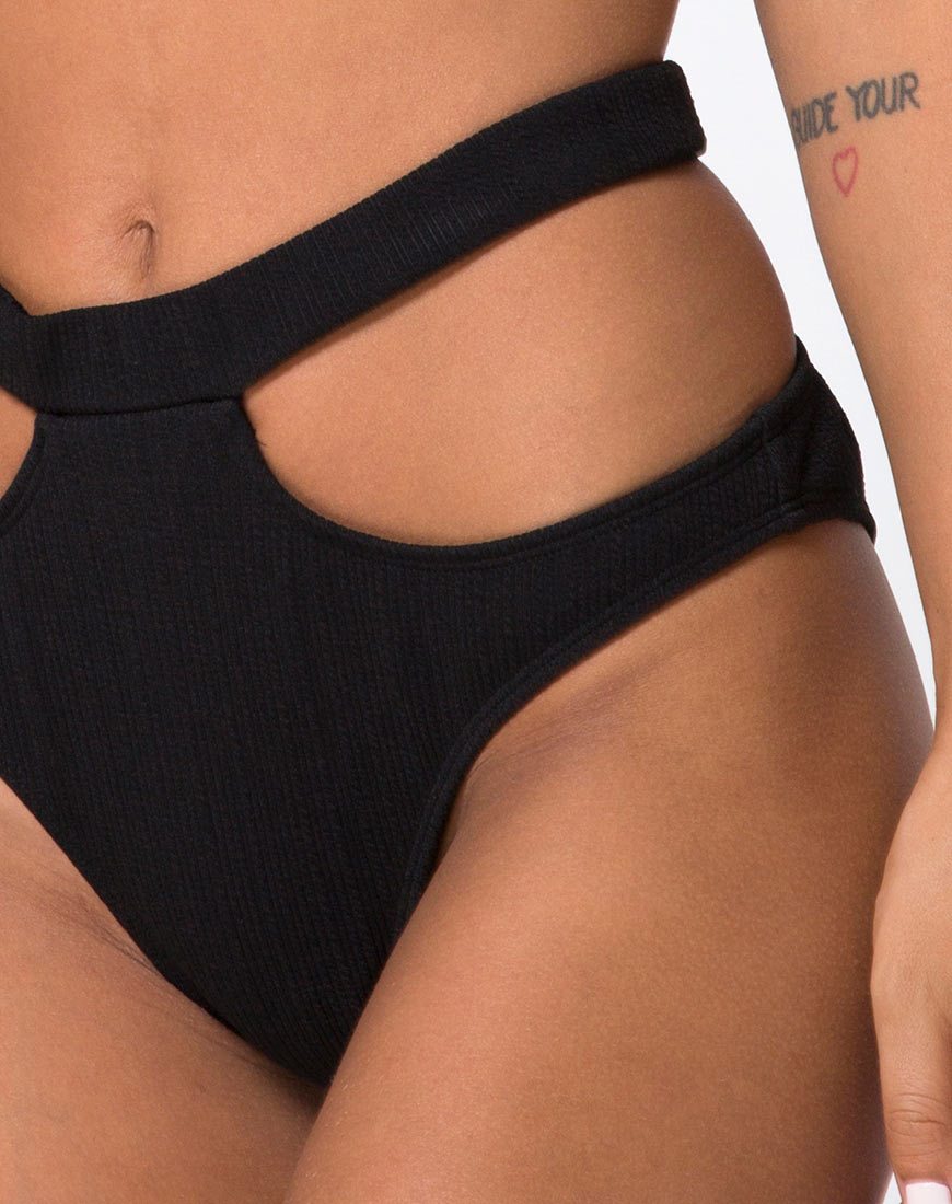 Image of Drelins Bikini Bottoms in Black Rib