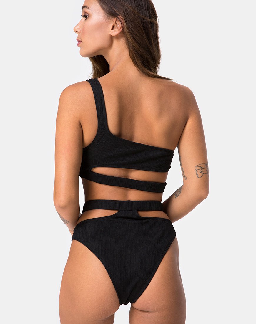Image of Drelins Bikini Bottoms in Black Rib