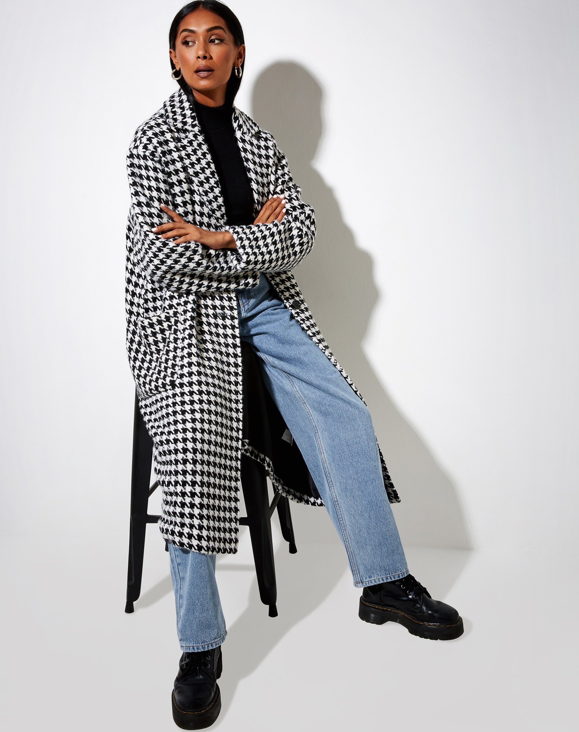 Houndstooth deals duster coat