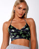 Image of Dyla Crop Top in Black Butterfly Lime