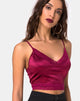 Image of Dyrana Top in Burgundy with Burgundy Lace