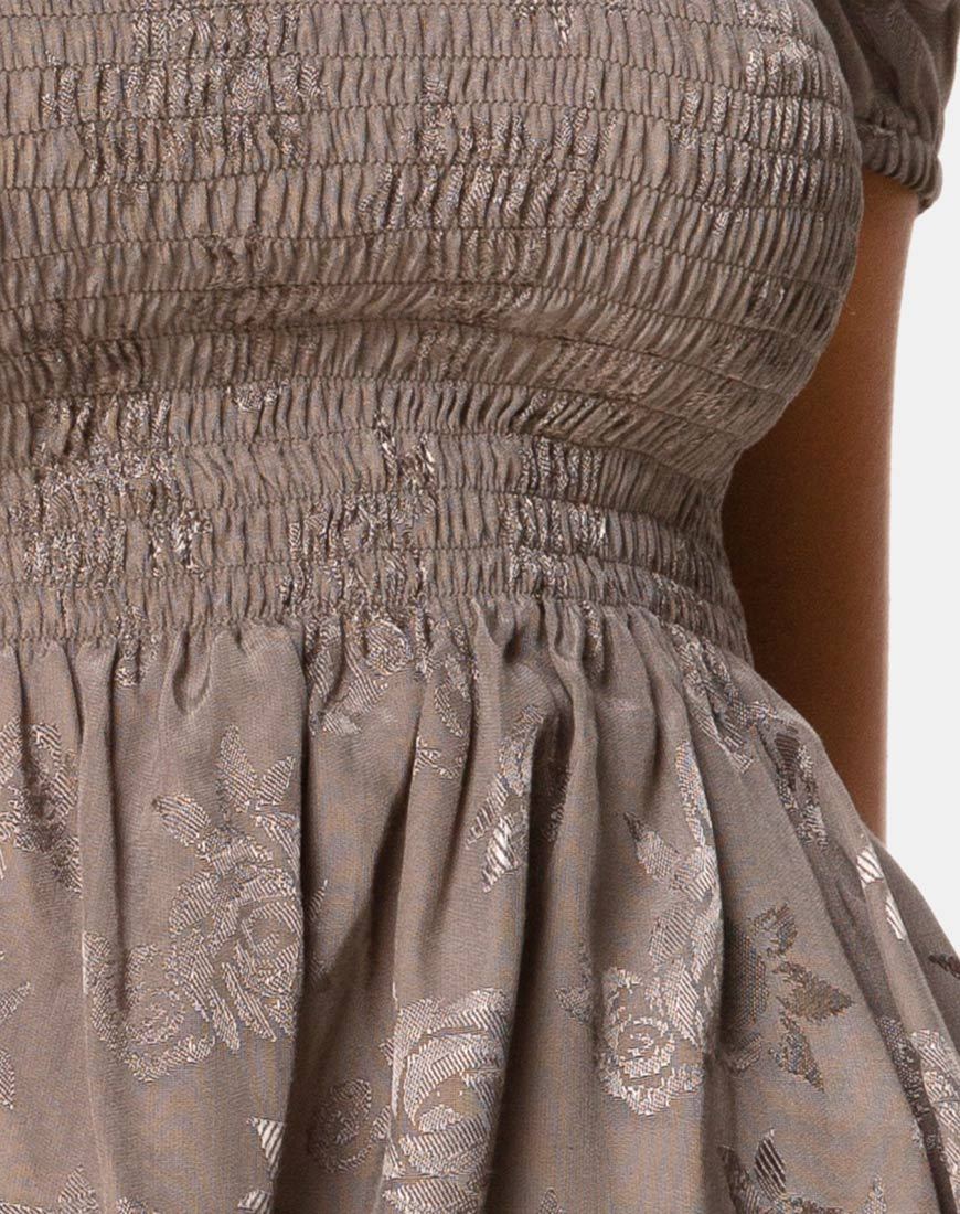 Image of Eldre Dress in Satin Rose Silver Grey
