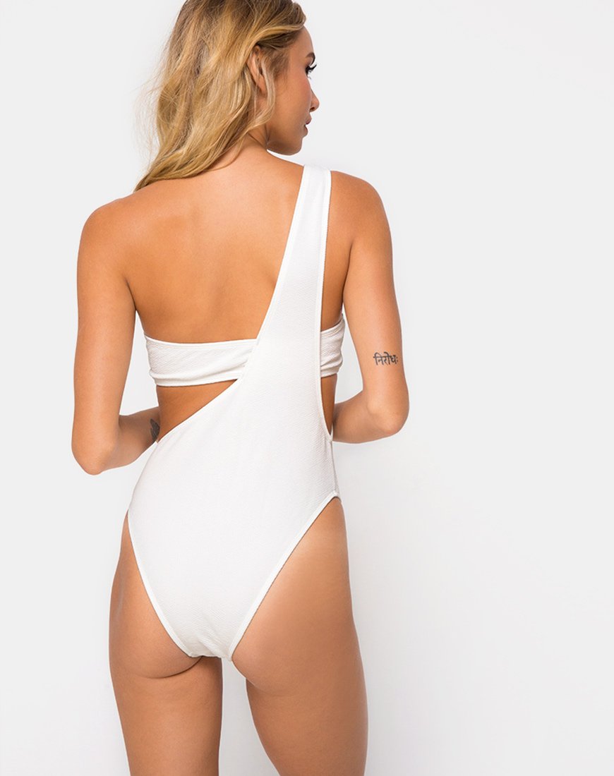 Image of Elkin Swimsuit in Textured White