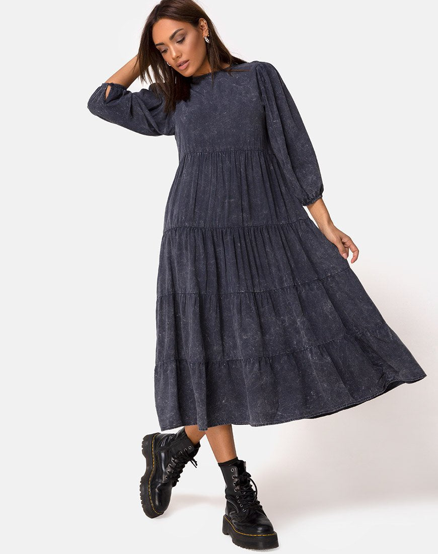 Image of Magnolia Dress in Wash Out Black