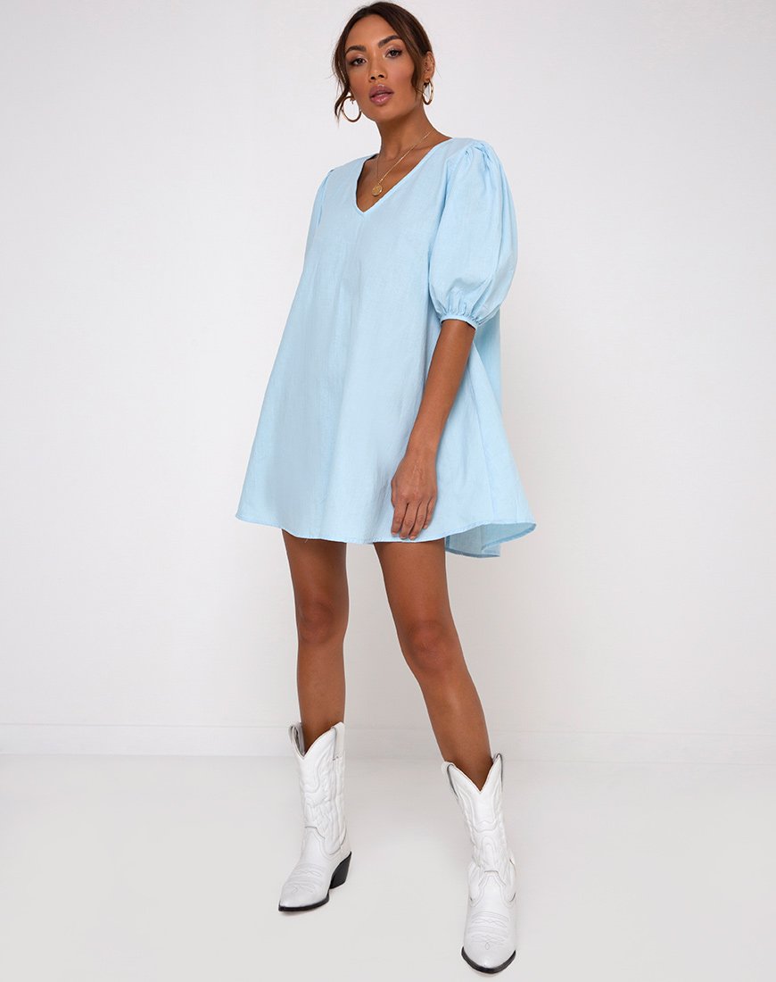 Blue babydoll cheap dress zara