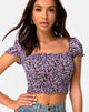 Image of Elso Crop Top in Lilac Blossom