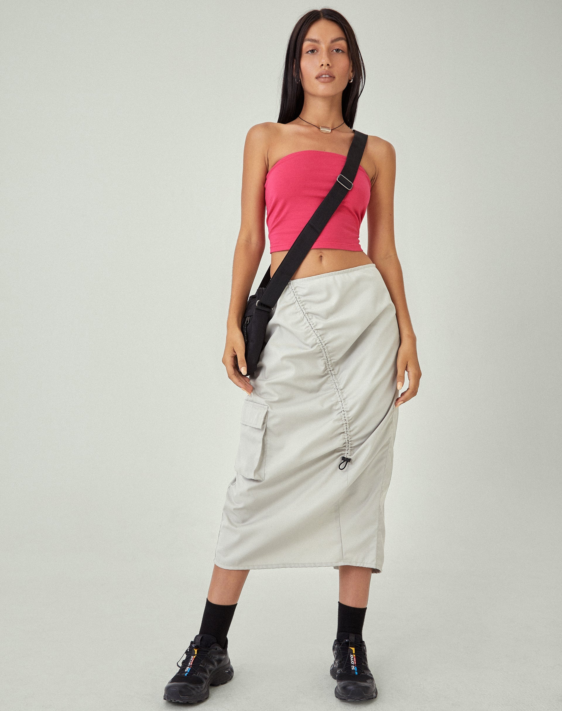image of MOTEL X JACQUIE Enore Midi Skirt in Oat