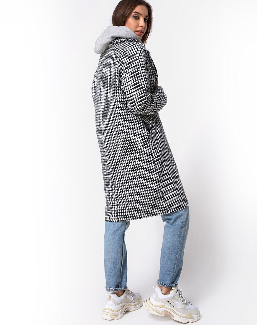 Image of Ernest Coat in Houndstooth Check Black and White